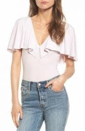 Leith Cape Overlay Bodysuit white at Nordstrom